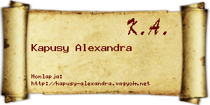 Kapusy Alexandra névjegykártya