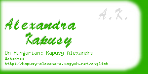 alexandra kapusy business card
